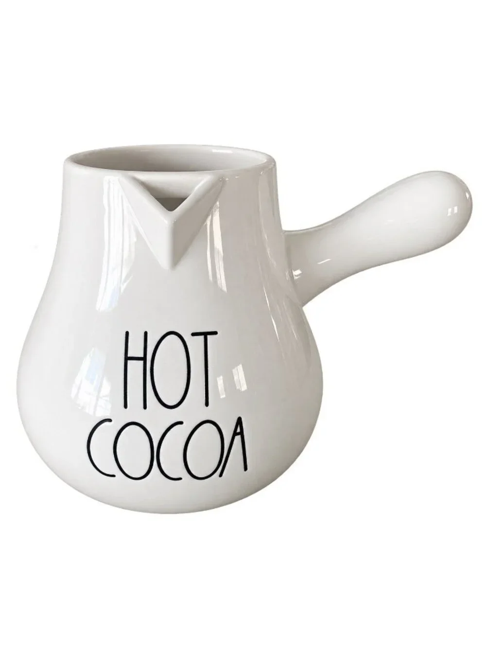 RAE DUNN Artisan Collection White HOT COCOA Pot Farmhouse Christmas By Magenta